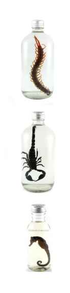 Centipede, Scorpion, Seahorse, Whiskey